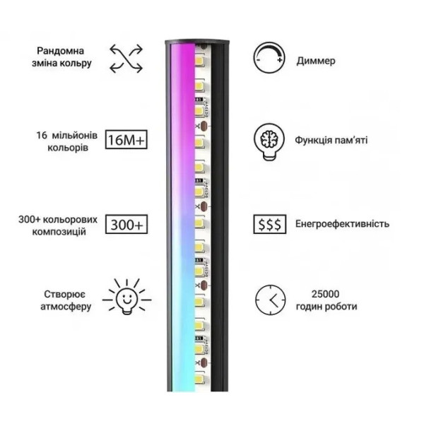 Напольная RGB светодиодная лампа торшер HA-10 HA-100 1,4 м с пультом управления для спальни гостиной атмосферы