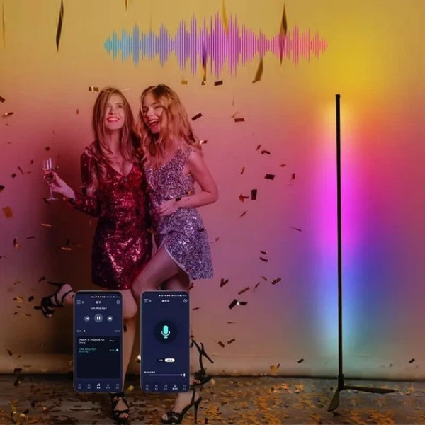 Напольная RGB светодиодная лампа торшер HA-10 HA-100 1,4 м с пультом управления для спальни гостиной атмосферы