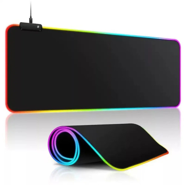 Игровой RGB коврик XL-1747 30×70 см для клавиатуры и мыши большой геймерский коврик с яркой подсветкой и комфортом