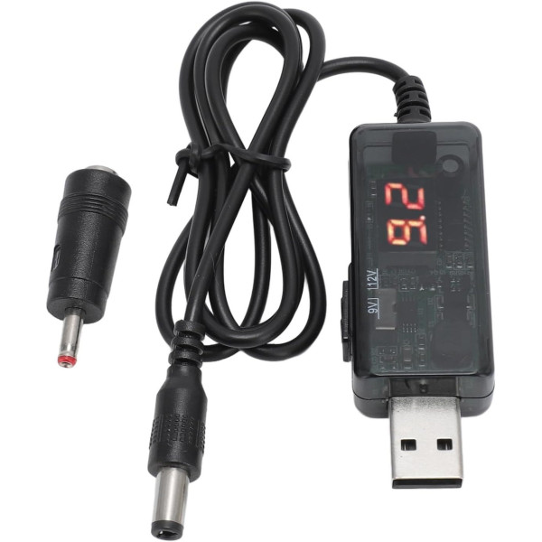Кабель USB-DC AND 5765 для Wi-Fi роутера, модема и ONU, питание от повербанка с дисплеем и переключателем 9V/12V