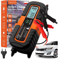 Зарядний пристрій для автомобільного акумулятора Charger 6V/12V, LCD дисплей, автоматичний режим відновлення