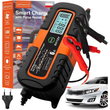 Зарядное устройство для автомобильного аккумулятора Charger 6V/12V, LCD дисплей, автоматический режим восстановления