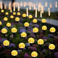 Садова гірлянда на сонячній батареї 11,73 м 100 LED з кульками-пухирками тепле біле світло для саду, двору та тераси