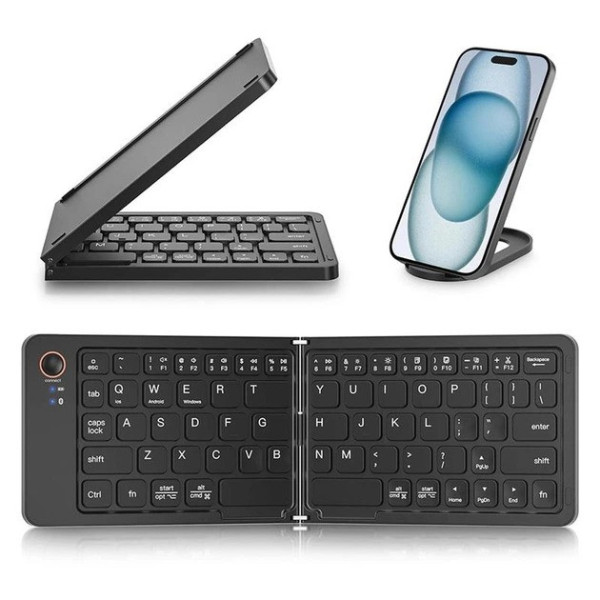 Складная беспроводная клавиатура HB 028 Bluetooth портативная для планшета, ноутбука, смартфона и комфортной работы