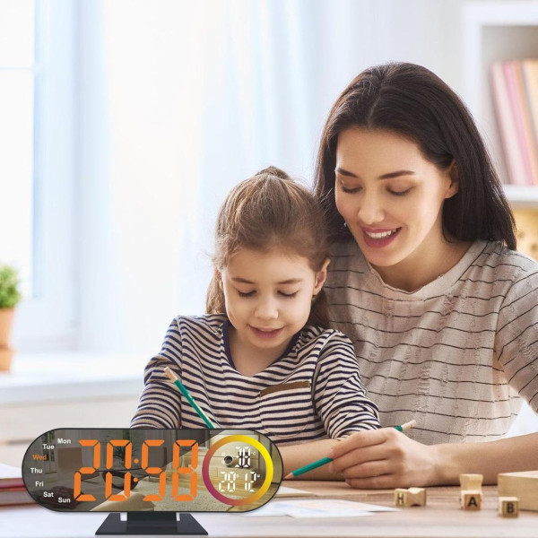 Цифровой настольный LED будильник с USB питанием RGB подсветкой и проектором времени и даты на потолок для спальни