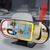 Цифровой настольный LED будильник с USB питанием RGB подсветкой и проектором времени и даты на потолок для спальни
