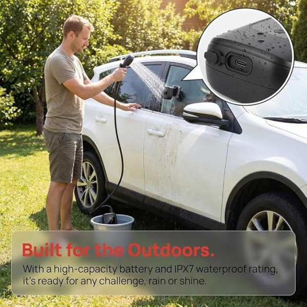 Портативный душ Electric Outdoor Shower с аккумулятором 2400 mAh LED дисплеем температуры и USB зарядкой
