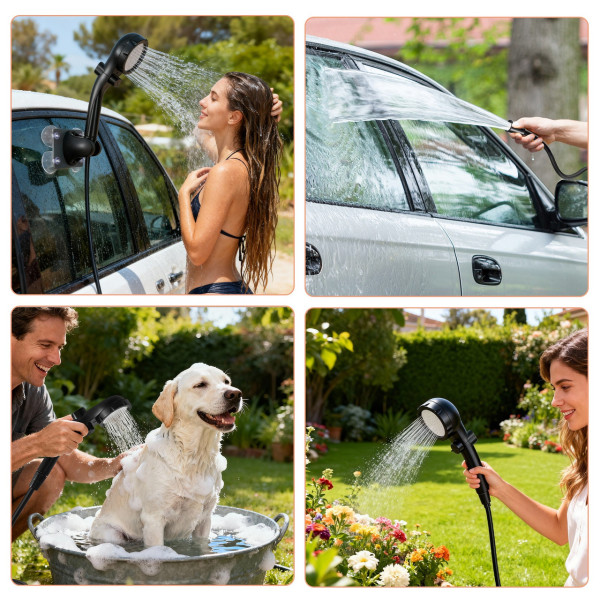 Портативный душ Electric Outdoor Shower с аккумулятором 2400 mAh LED дисплеем температуры и USB зарядкой