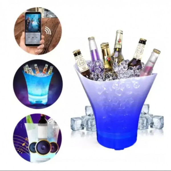 Ведро для льда Bucket Light Bluetooth LED подсветка колонка USB охлаждение напитков стильный бар