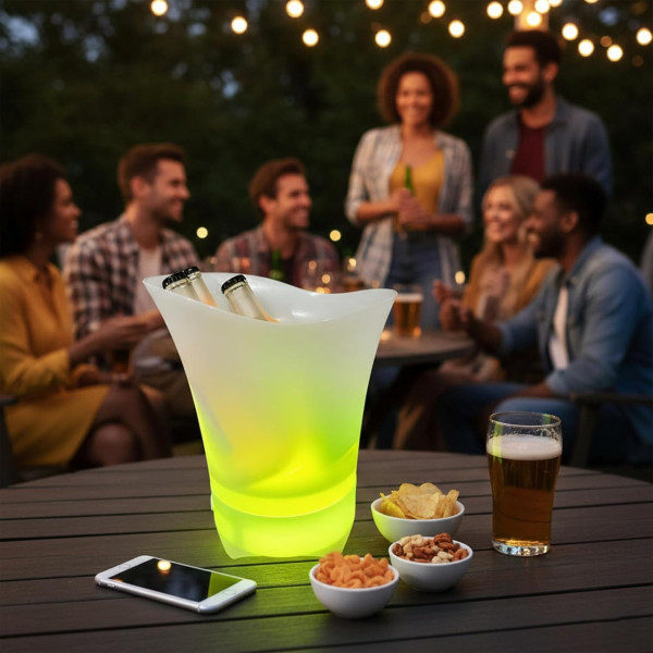 Ведро для льда Bucket Light Bluetooth LED подсветка колонка USB охлаждение напитков стильный бар