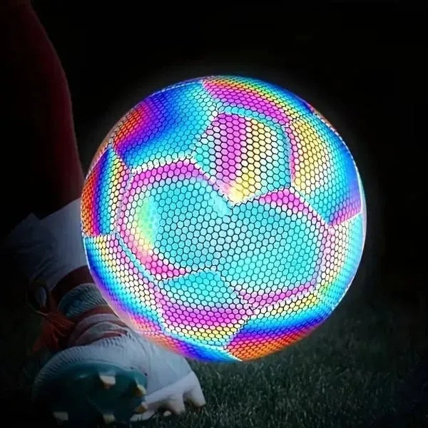 Футбольный мяч BRIGHT BALL No5 светящийся TPU EVA голографический для игры и тренировок спорт 110з