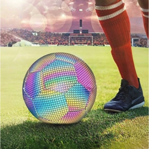 Футбольный мяч BRIGHT BALL No5 светящийся TPU EVA голографический для игры и тренировок спорт 110з