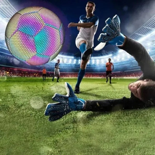 Футбольный мяч BRIGHT BALL No5 светящийся TPU EVA голографический для игры и тренировок спорт 110з