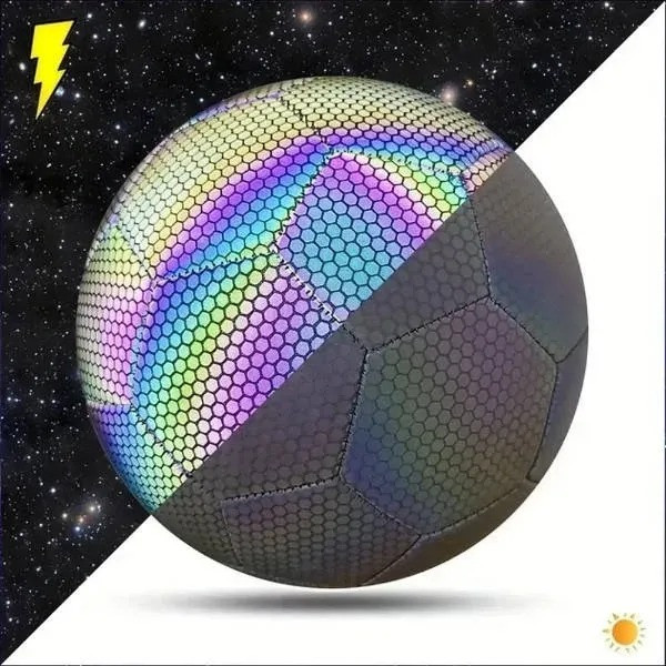 Футбольный мяч BRIGHT BALL No5 светящийся TPU EVA голографический для игры и тренировок спорт 110з
