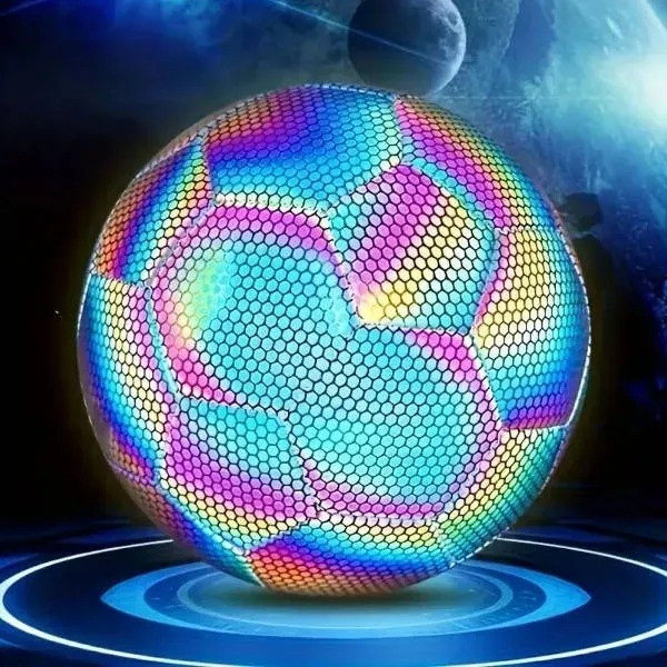Футбольный мяч BRIGHT BALL No5 светящийся TPU EVA голографический для игры и тренировок спорт 110з