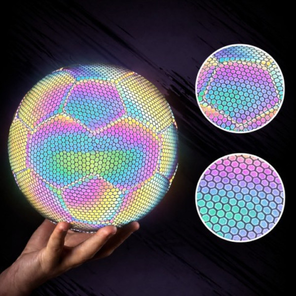 Футбольный мяч BRIGHT BALL No5 светящийся TPU EVA голографический для игры и тренировок спорт 110з