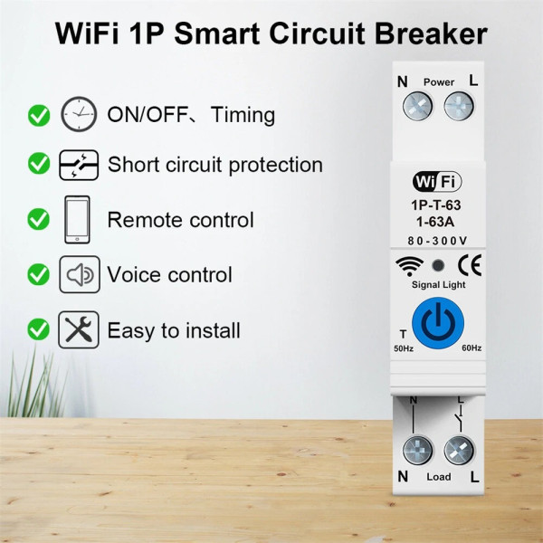 Розумний автомат захисту 63A DL-506 Wi-Fi вимикач із моніторингом енергії Smart Life
