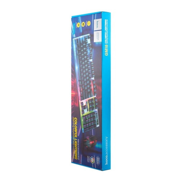 Игровая клавиатура и мышь HOCO GM18 RGB комплект 104 клавиши проводной геймерский сет