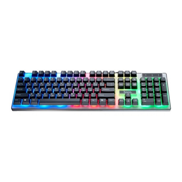 Игровая клавиатура и мышь HOCO GM18 RGB комплект 104 клавиши проводной геймерский сет