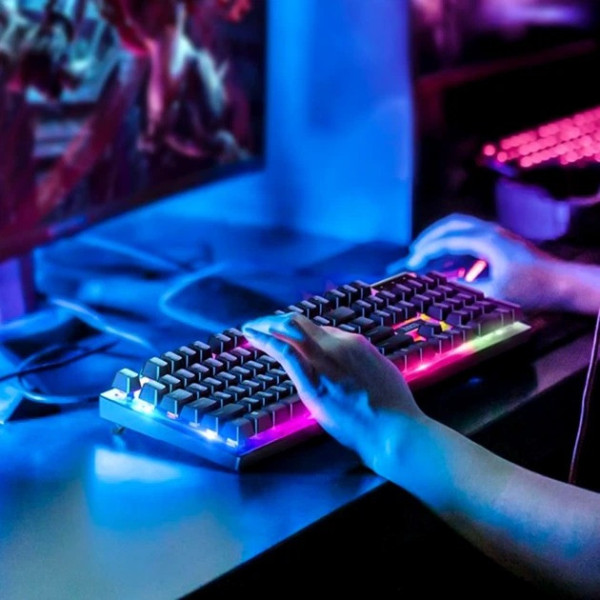 Игровая клавиатура и мышь HOCO GM18 RGB комплект 104 клавиши проводной геймерский сет