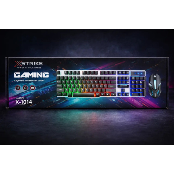 Игровая клавиатура и мышь XSTRIKE X-1014 RGB USB мембранный комплект 104 клавиши