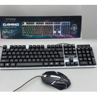 Ігрова клавіатура та миша XSTRIKE X-1014 RGB USB мембранний комплект 104 клавіші