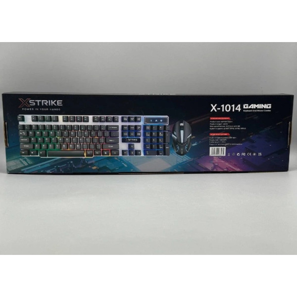 Игровая клавиатура и мышь XSTRIKE X-1014 RGB USB мембранный комплект 104 клавиши