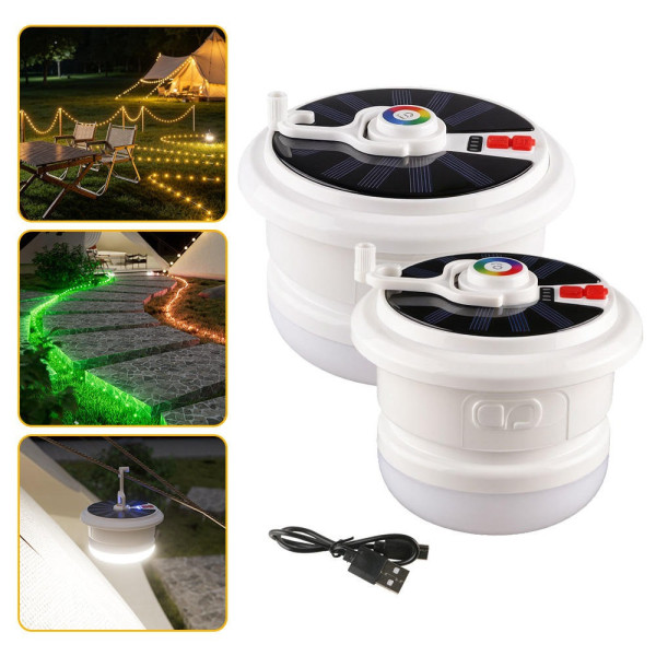 Фонарь кемпинговый BL YX669 RGB LED 10 м солнечная батарея подвесной светильник