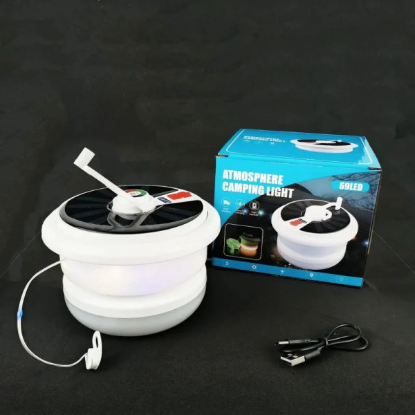 Фонарь кемпинговый BL YX669 RGB LED 10 м солнечная батарея подвесной светильник