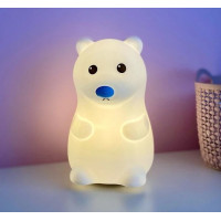 Силиконовый ночник Мишка детский LED сенсорный светильник с USB зарядкой и двумя режимами работы