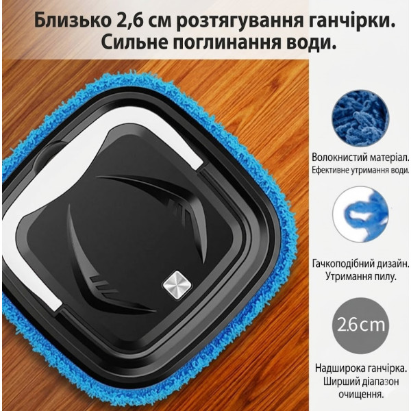 Робот-пылесос для сухой и влажной уборки полов с аккумулятором 2000 мАч компактный интеллектуальный помощник
