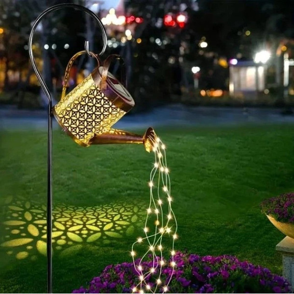 Декоративный садовый светильник Лейка с LED подсветкой на солнечной батарее высотой 80 см для участка
