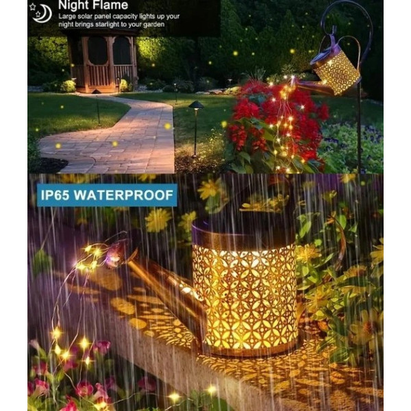 Декоративный садовый светильник Лейка с LED подсветкой на солнечной батарее высотой 80 см для участка