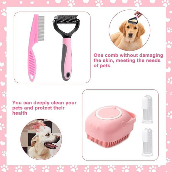 Набор для груминга животных Pet Grooming 8 в 1 с расческами щетками и когтерезом для ухода за шерстью