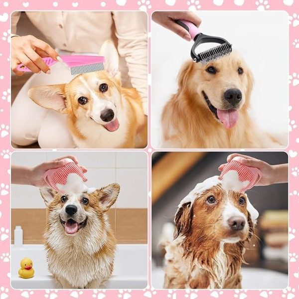 Набор для груминга животных Pet Grooming 8 в 1 с расческами щетками и когтерезом для ухода за шерстью