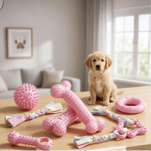 Набор жевательных игрушек Pet Set 6 в 1 с веревками для собак активных игр жевания и перетягивания