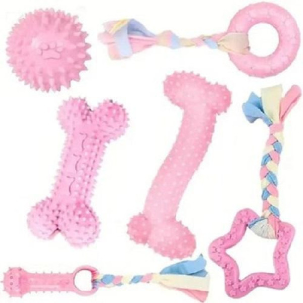 Набор жевательных игрушек Pet Set 6 в 1 с веревками для собак активных игр жевания и перетягивания