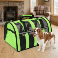 Сумка-переноска For Friends GREEN paws M 41×25×26 см дышащая для собак и котов с удобной конструкцией