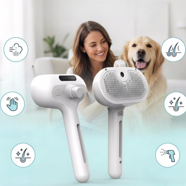 Паровая массажная щетка Zmaker с распылением для кошек и собак расческа для вычесывания и удаления шерсти