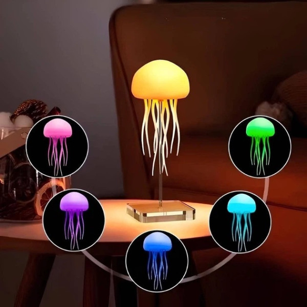 Декоративный ночник Медуза RGB LED светильник с подвижными щупальцами USB аккумуляторный 5 режимов