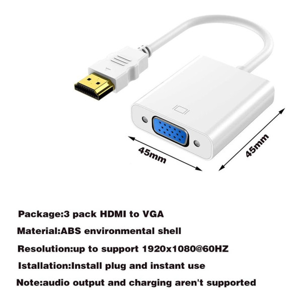 Конвертер STLab HDMI VGA U-990 Pro адаптер для під'єднання монітора та проєктора 1080p