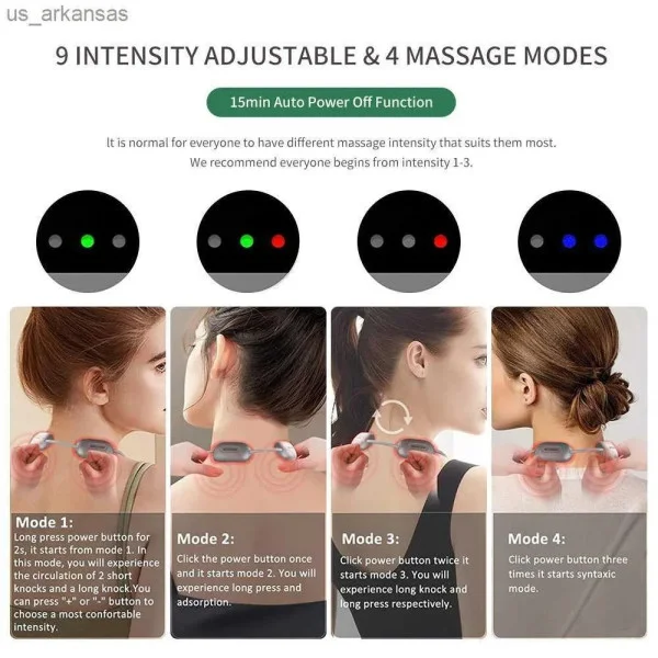 Массажер для шеи NECK MASSAGER LY-480 импульсный электромассажер для плеч