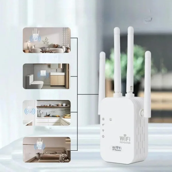 Wi-Fi репитер 2.4G 300 Мбит/с, усилитель сигнала с 4 антеннами, ретранслятор, режим AP, LAN