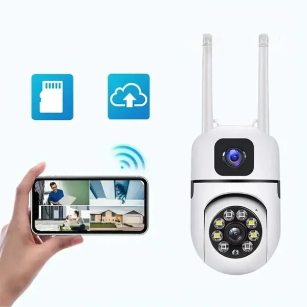 Вулична поворотна Wi-Fi камера відеоспостереження з двома об'єктивами Dual Lens E10 4K 8MP, нічне бачення