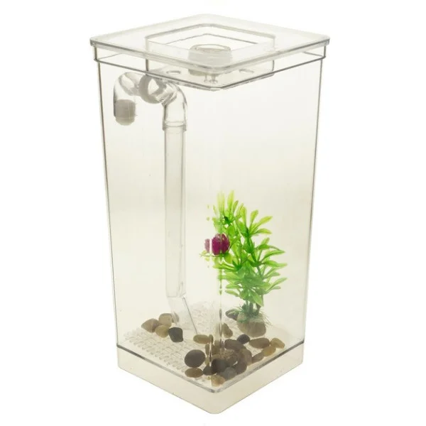Самоочищающийся мини аквариум My Fun Fish SS-78 с LED подсветкой, 2 литра, с растением и камешками